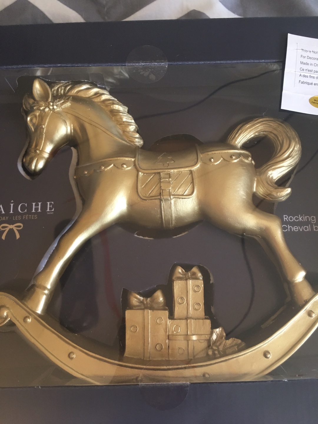 Maîche Gold Rocking Horse Holiday Decor