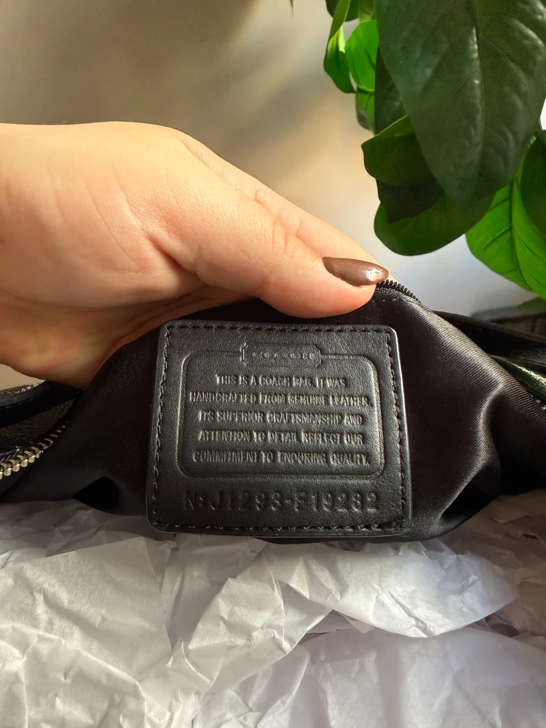 Coach Signature Stitched Black Patent Leather Hobo Bag - photo 5