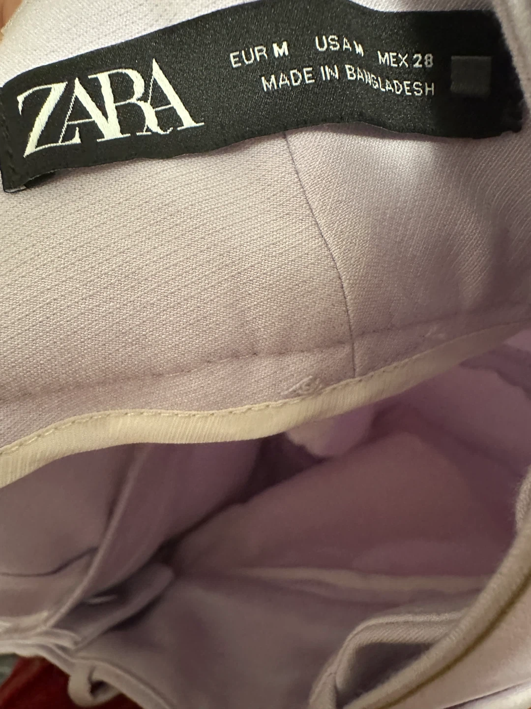 Zara High-Waisted Belted Trousers - Lilac, Size M - photo 4