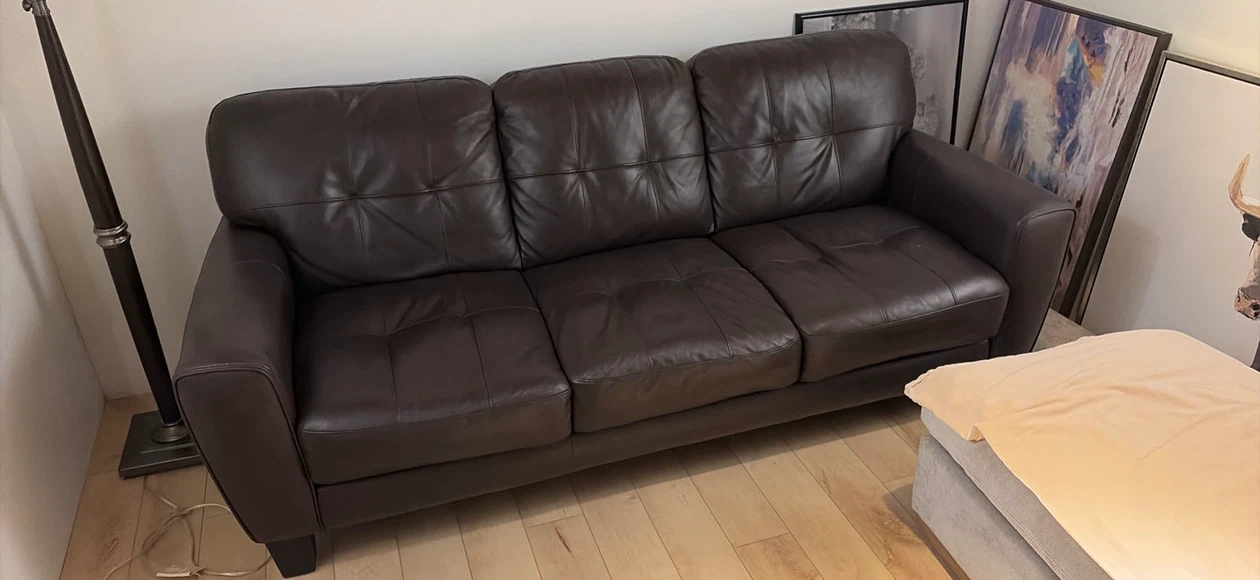 Dark Brown Leather Sofa