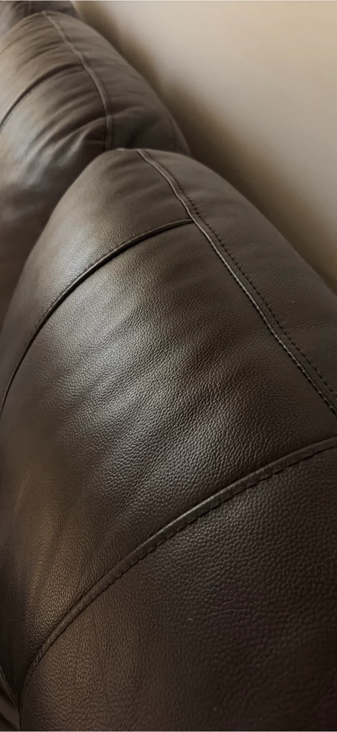 Dark Brown Leather Sofa - photo 4