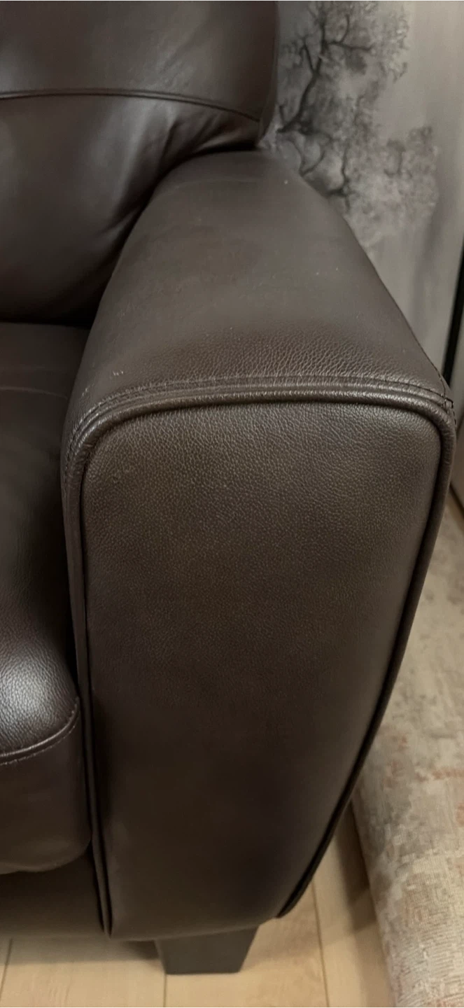 Dark Brown Leather Sofa - photo 5