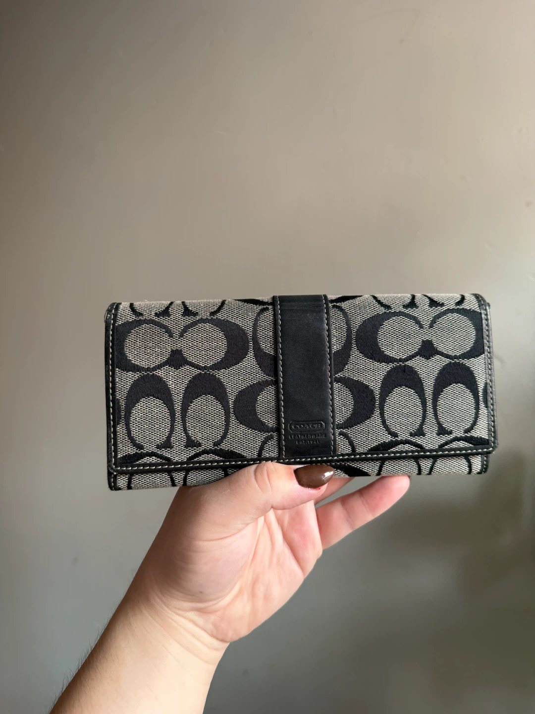 Coach Signature Jacquard Flap Wallet