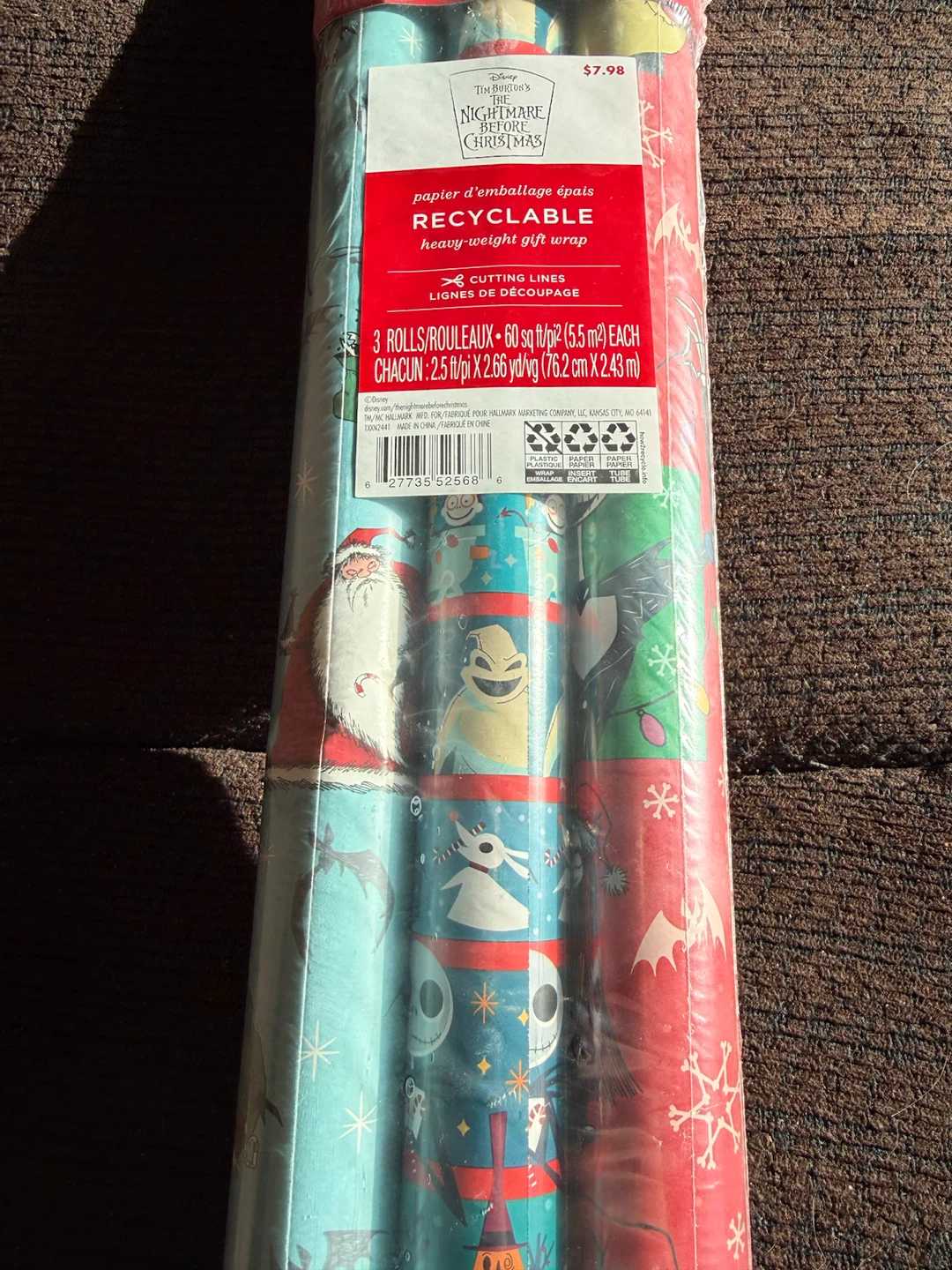 BNIP 3 pack of Nightmare Before Christmas wrapping paper