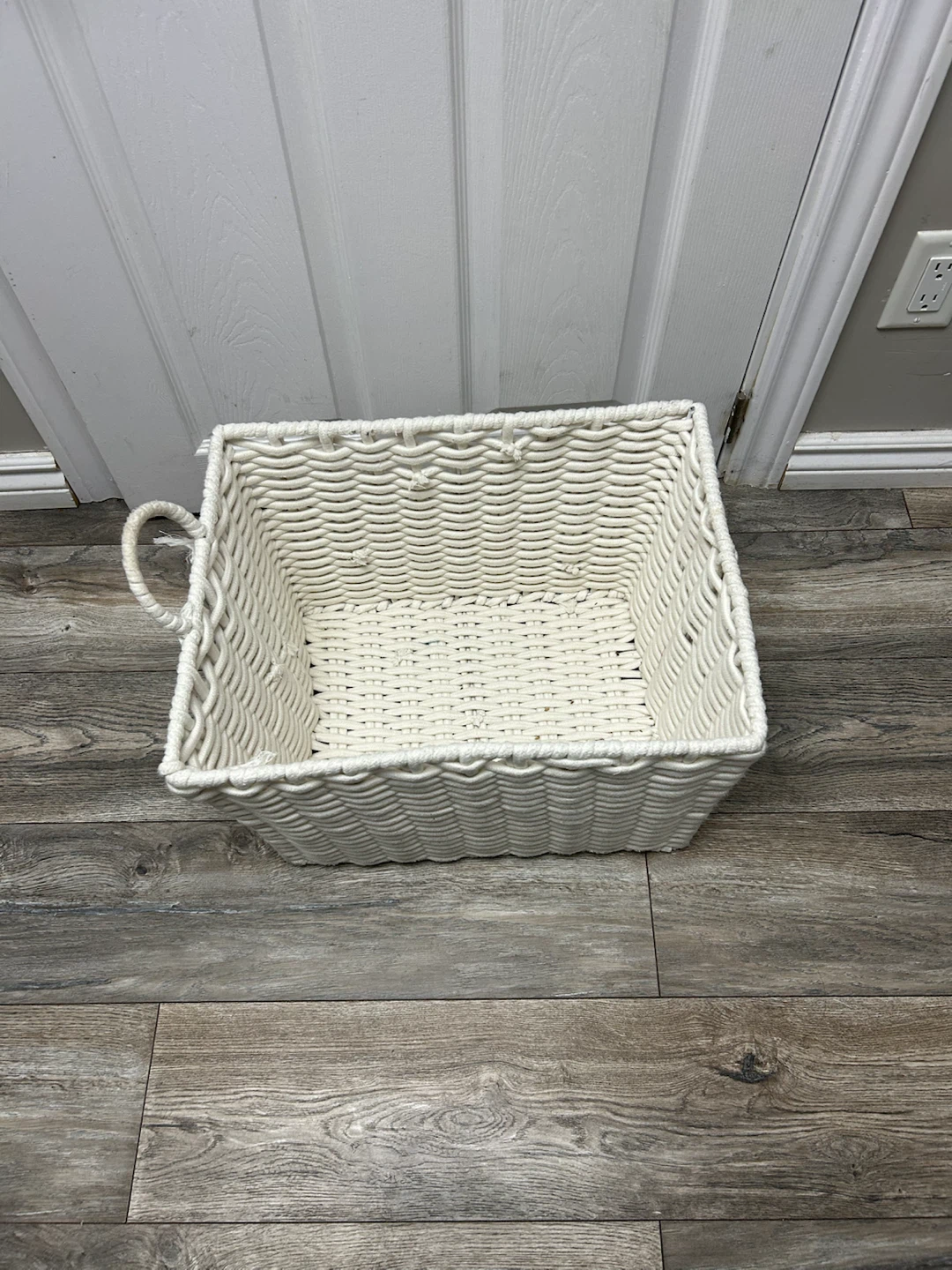 White Woven Rope Storage Basket
