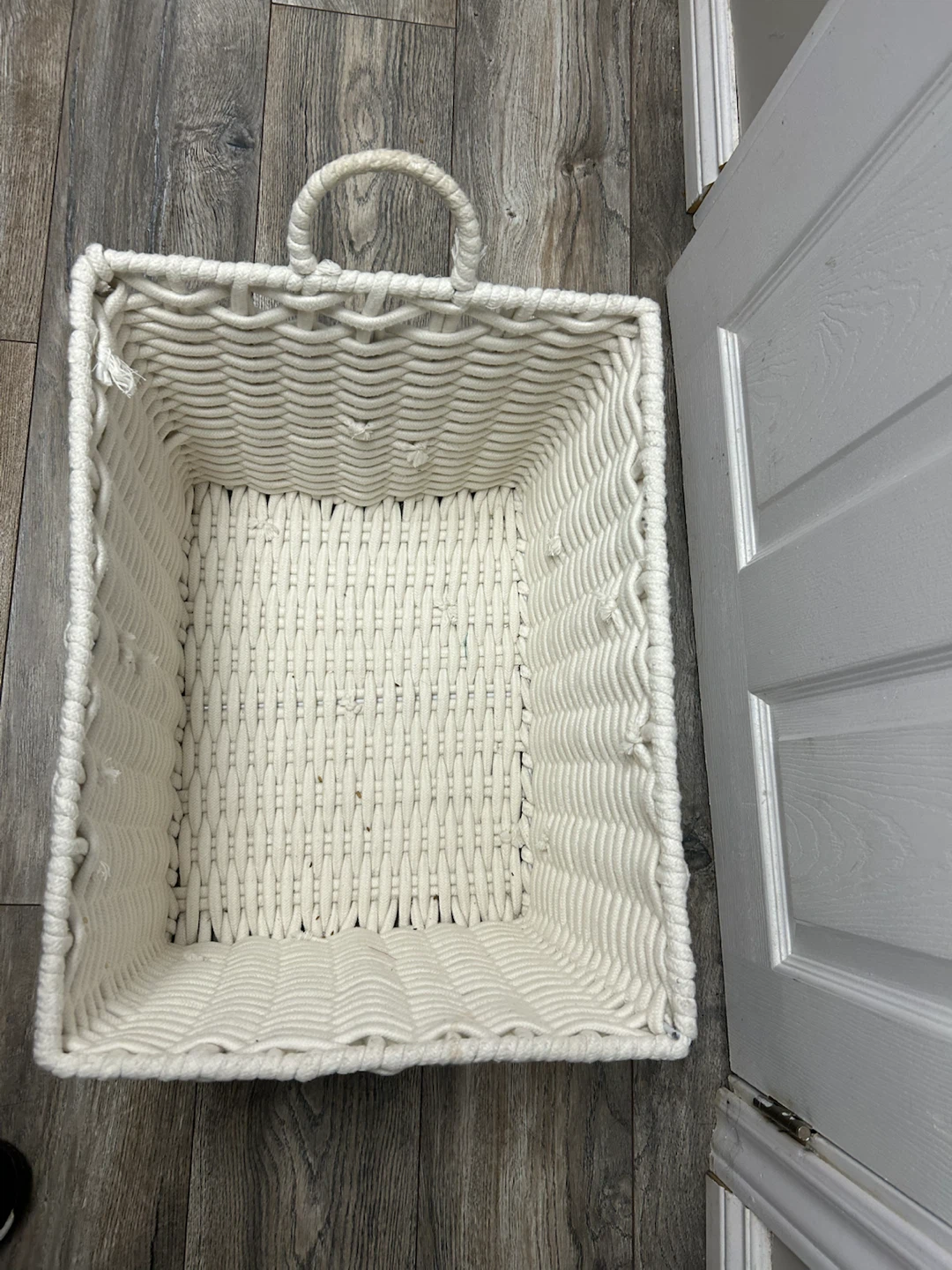 White Woven Rope Storage Basket - photo 2