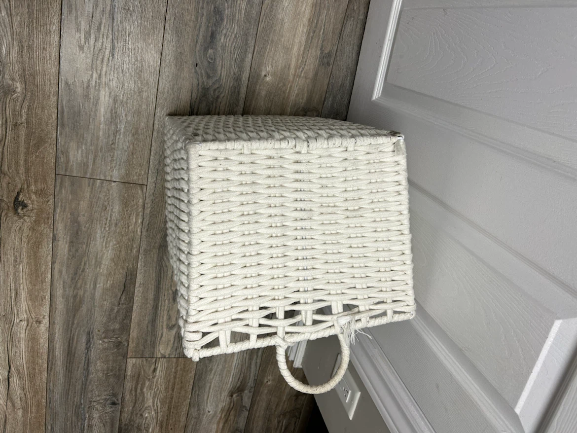 White Woven Rope Storage Basket - photo 3