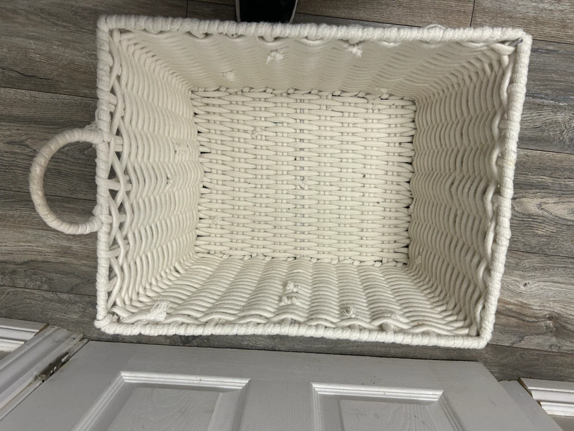 White Woven Rope Storage Basket - photo 4