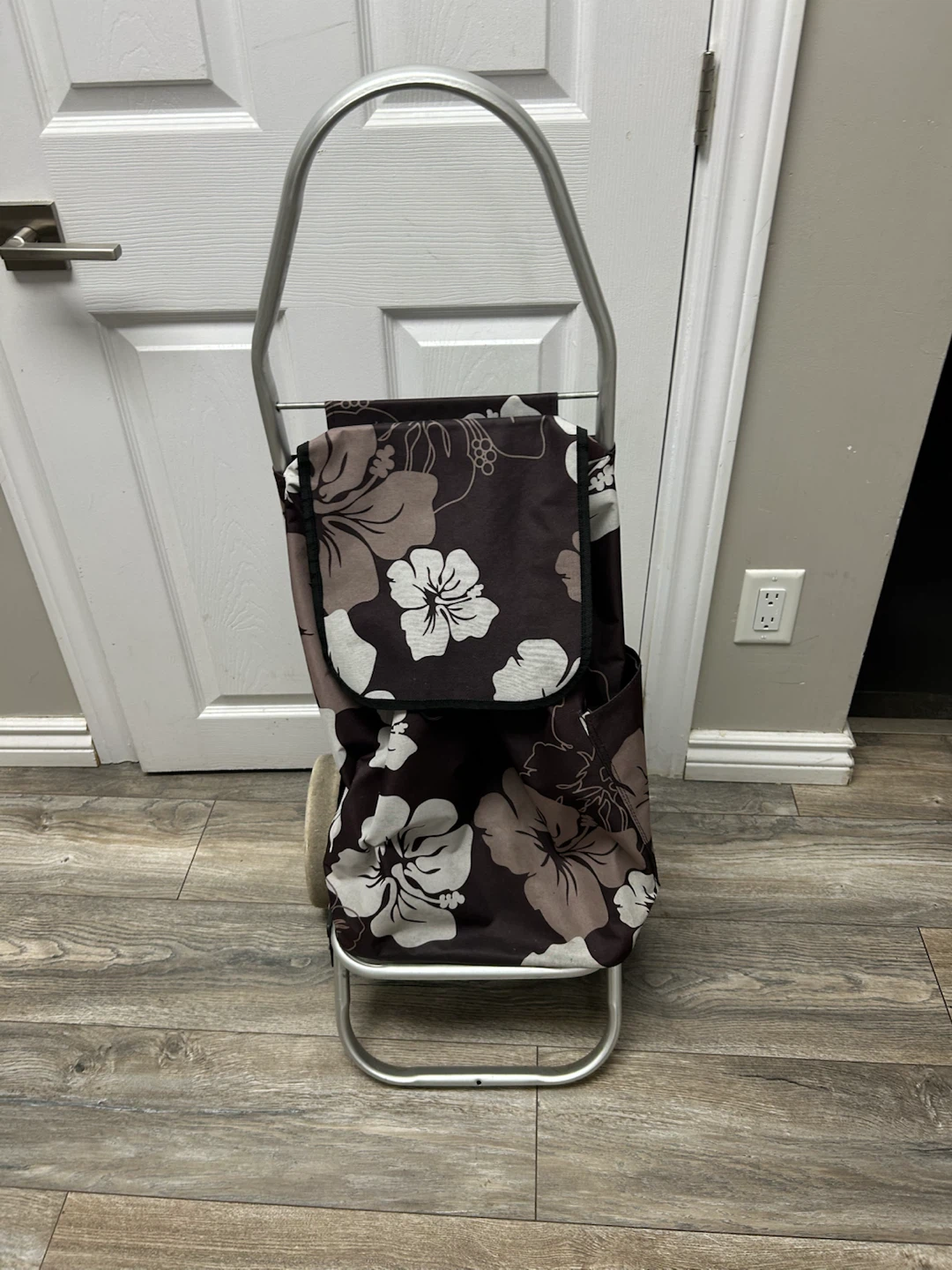 Floral Print Rolling Shopping Cart