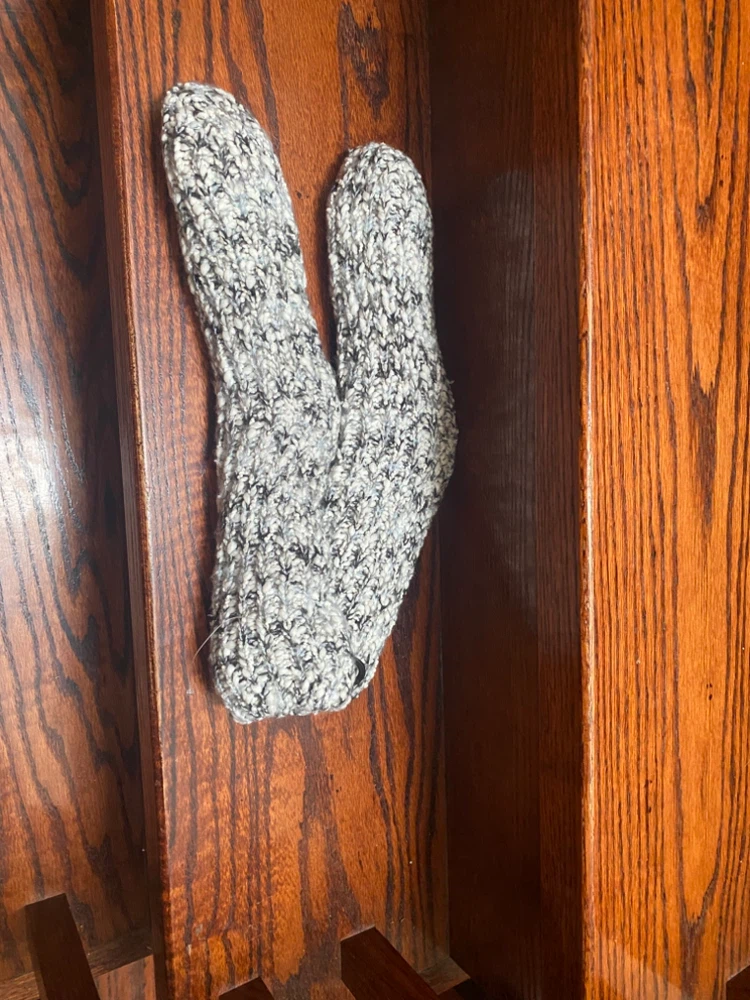 Cozy Knit Slippers Grey and White