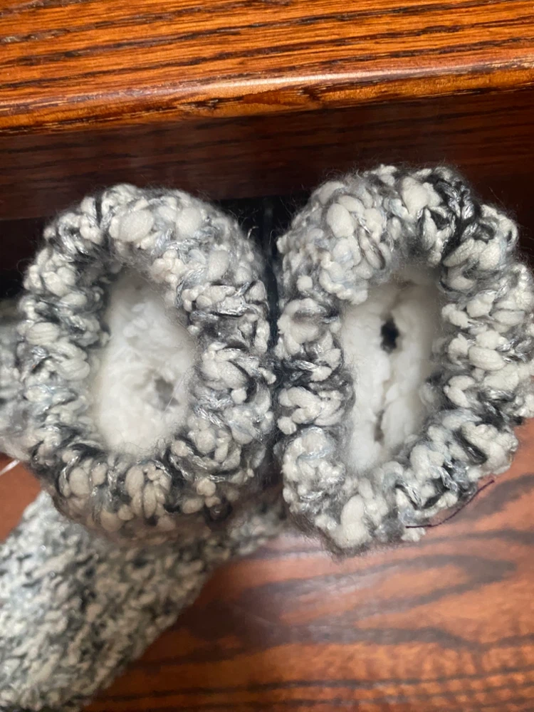 Cozy Knit Slippers Grey and White - photo 4
