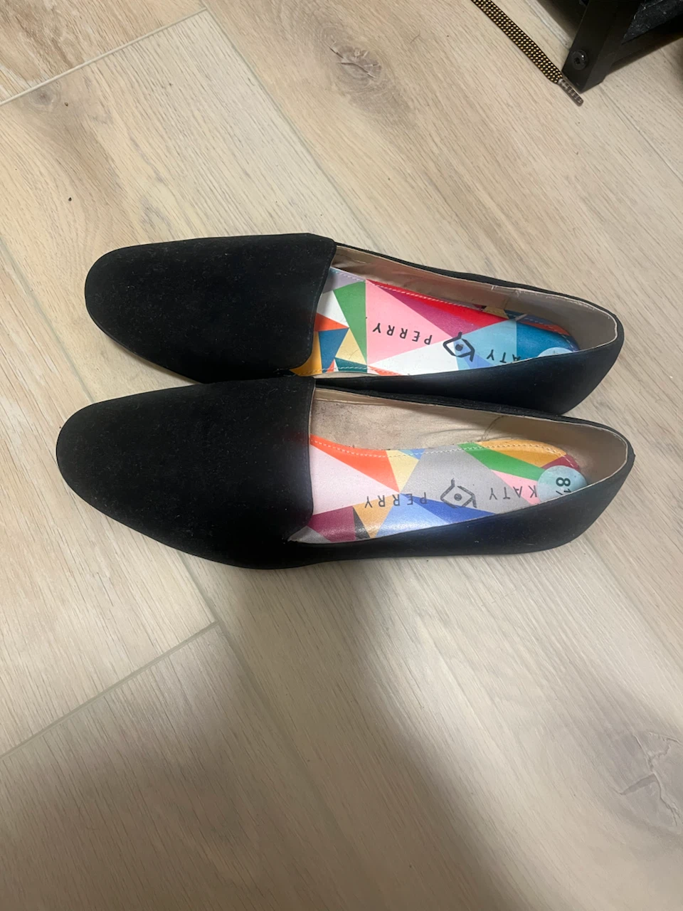 Black velvet flats