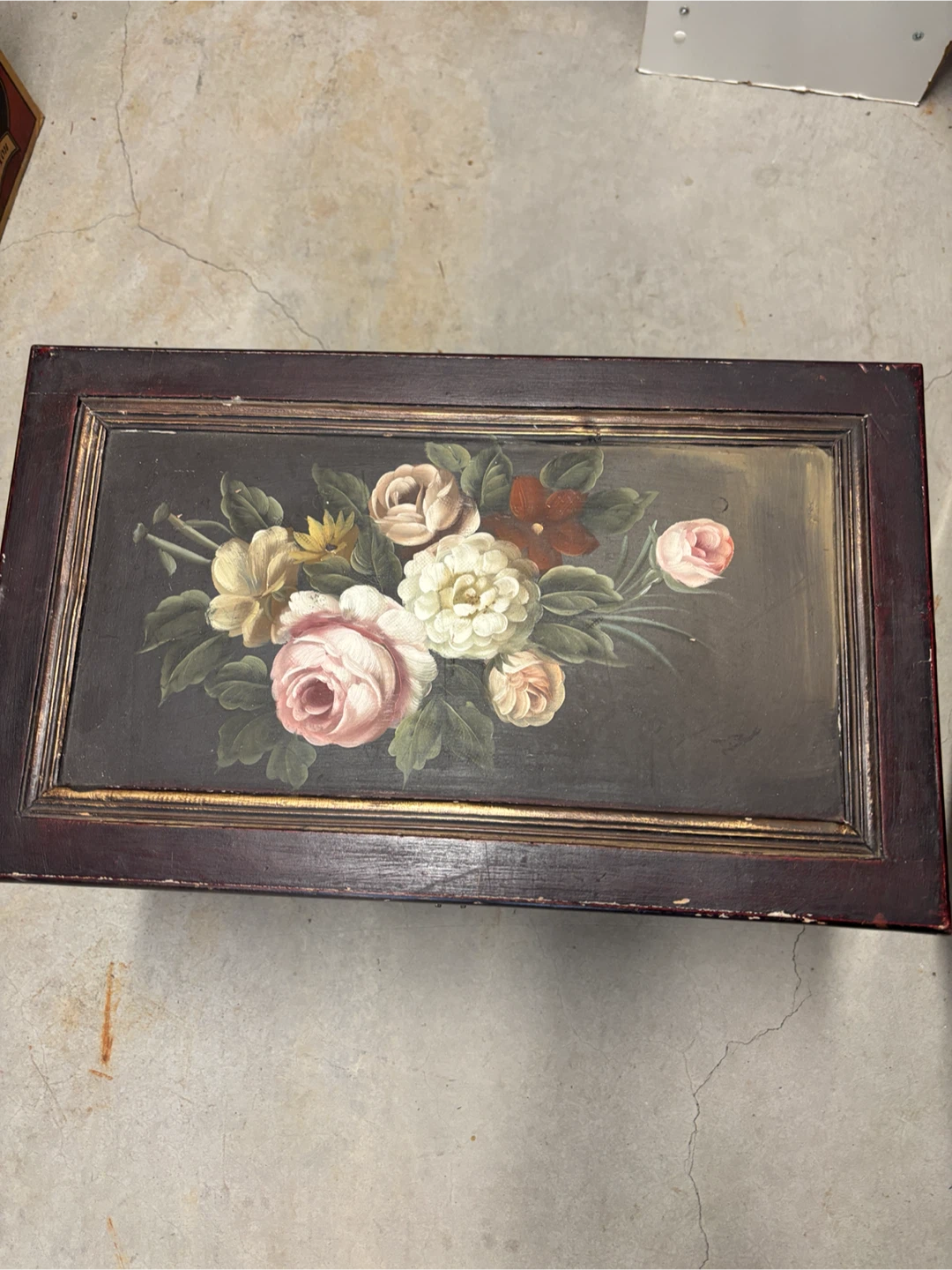 Vintage Floral Painted Wooden Storage - photo 2