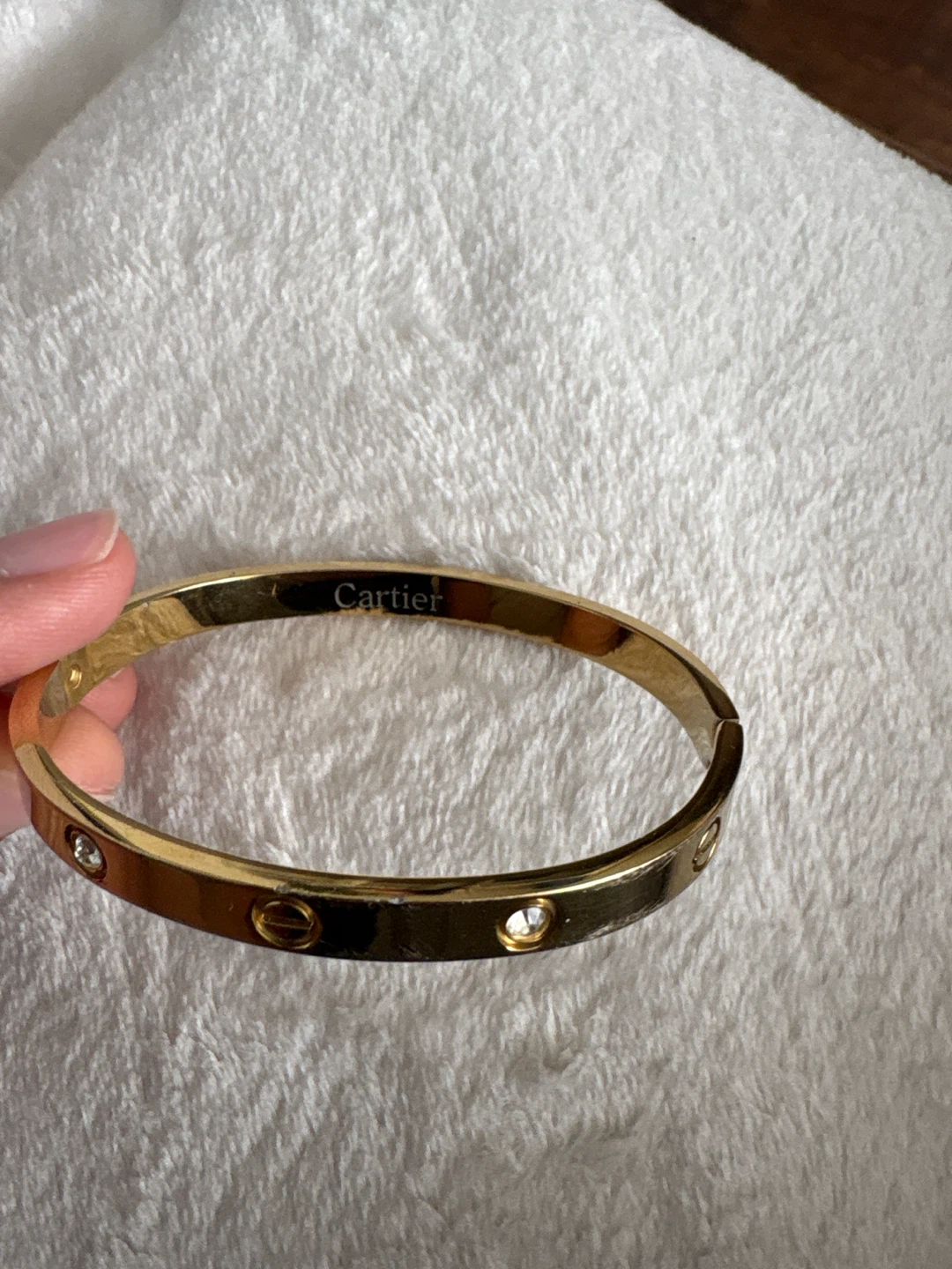 Cartier Style Gold Tone Bracelet - photo 3