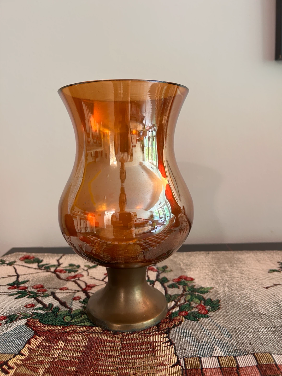 Amber Mercury Glass Vase