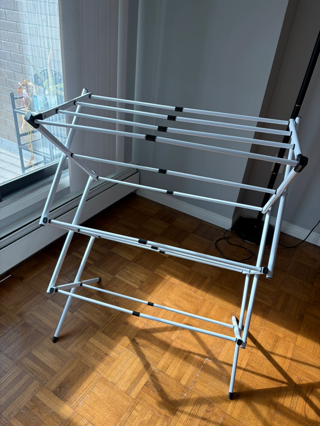 White Metal Laundry Drying Rack - photo 2