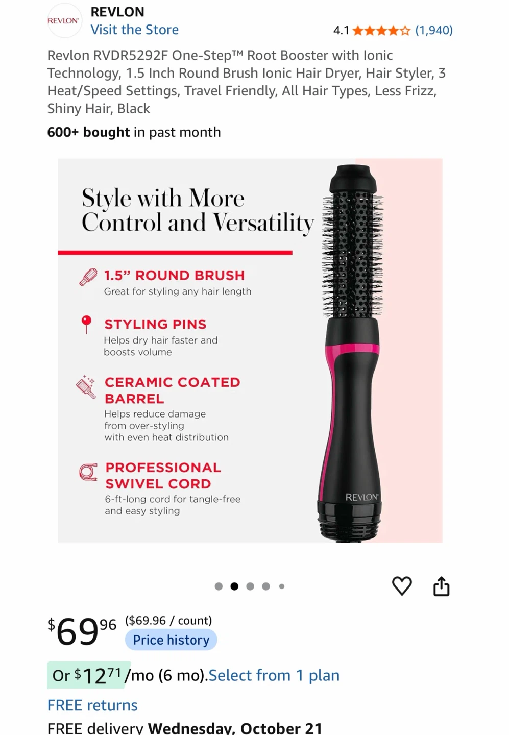 Revlon One-Step Root Booster Round Brush Dryer - photo 2