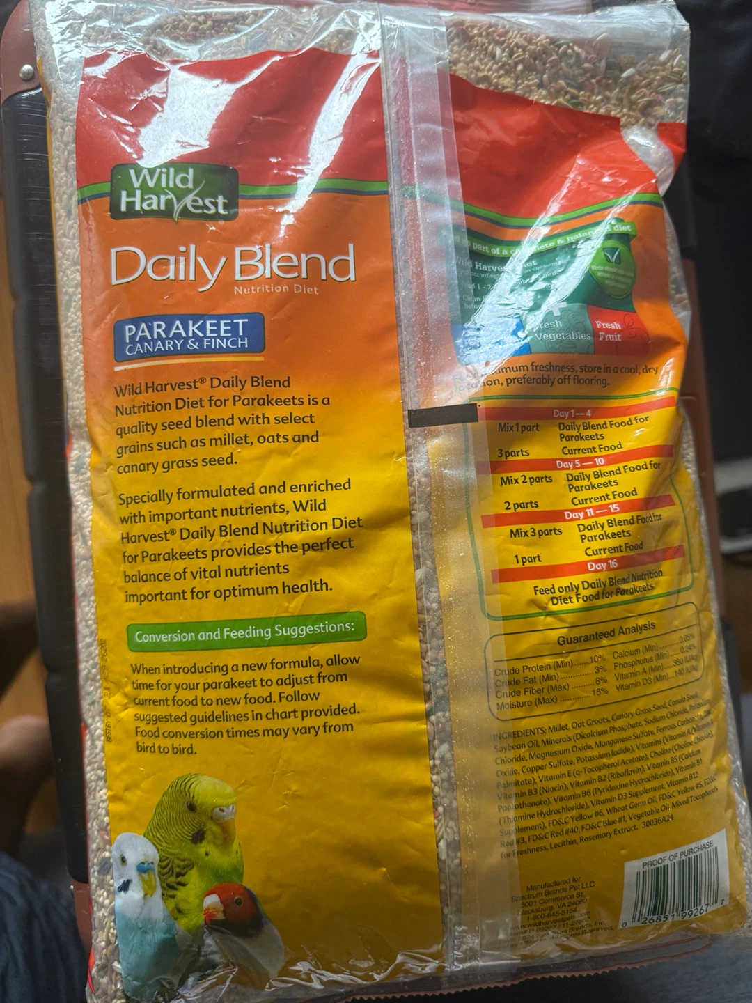 New- Wild Harvest Daily Blend Parakeet, Canary & Finch Food - photo 2