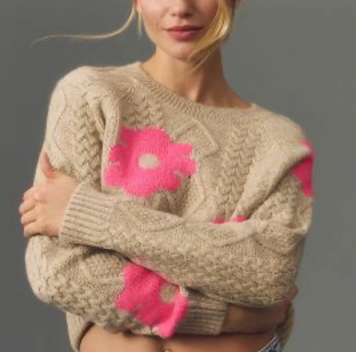 Maeve by Anthropologie Floral Cable Knit Sweater - photo 5
