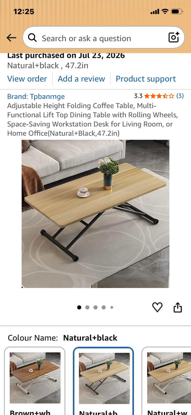 Adjustable height table