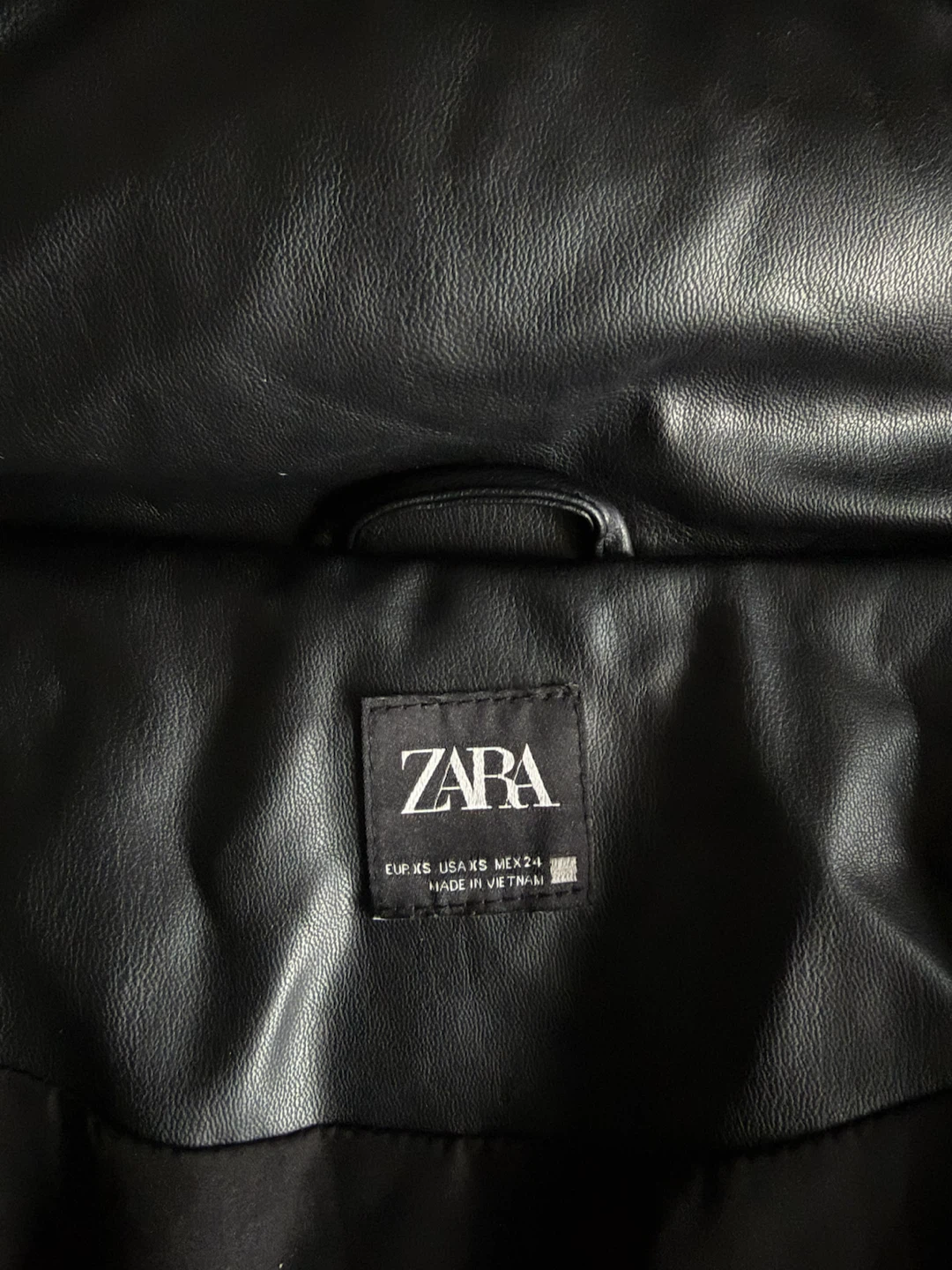 Zara Black Faux Leather Puffer Jacket - photo 5