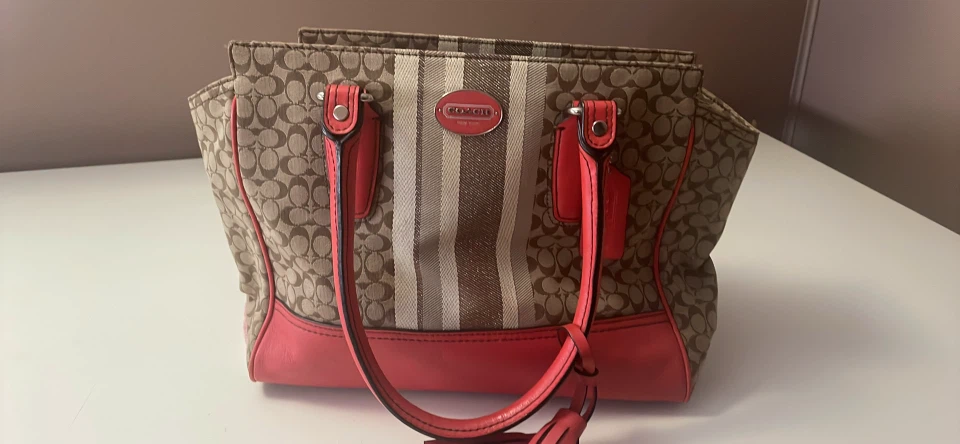 Coach Signature Stripe Handbag