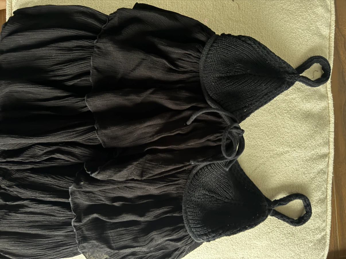 Zara black tiered mini dress - photo 3