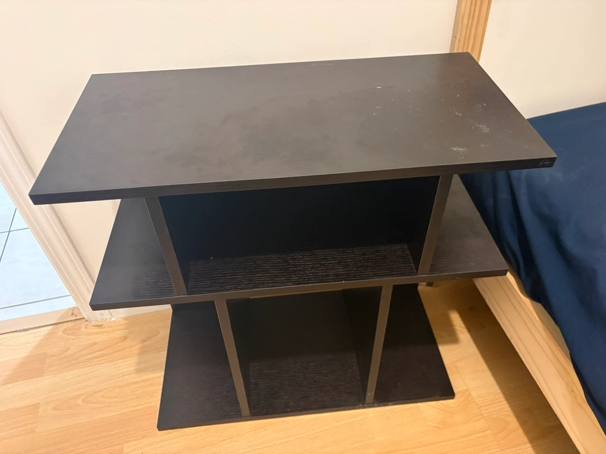 Black Wooden Bedside Table