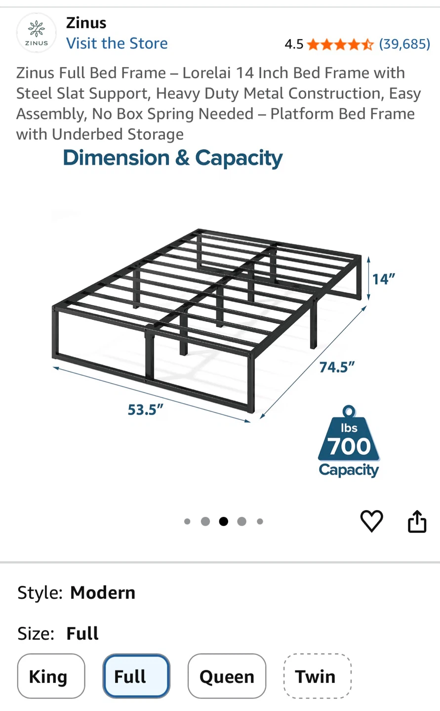 Zinus Lorelai Full Size Platform Bed Frame - photo 4