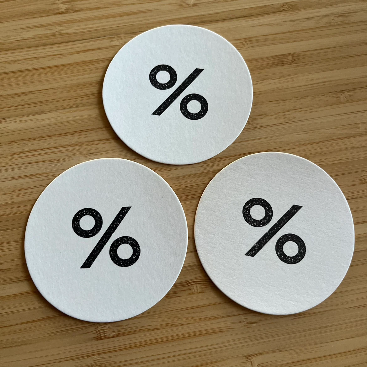 Set of 3 Collectable % Arabica Coffee Cardboard Coasters