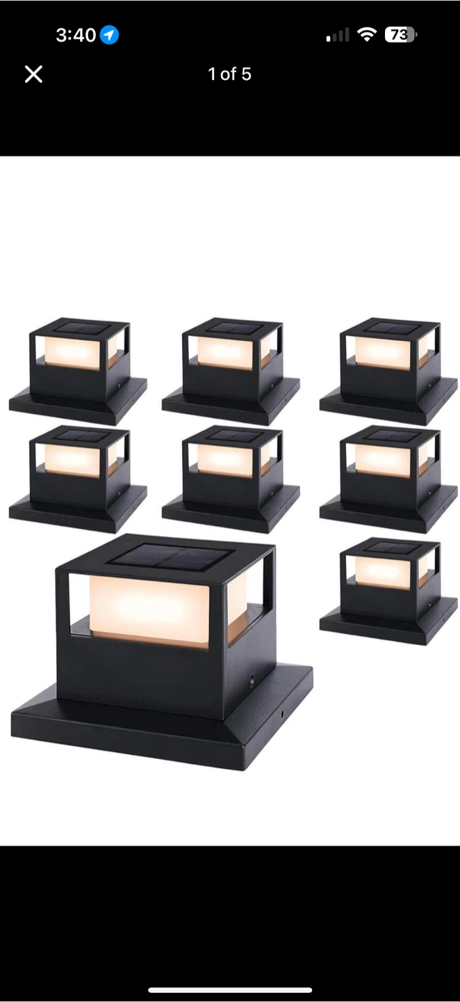 Set of 7 Solar Post Cap Lights