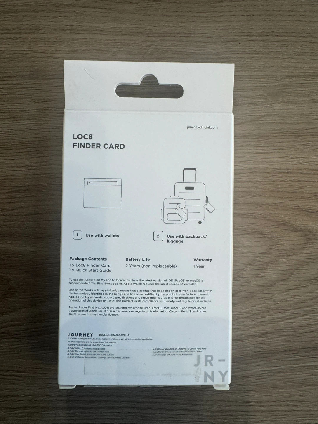 JOURNEY LOC8 Wallet Finder Card - Apple Find My - New, Unused - photo 2
