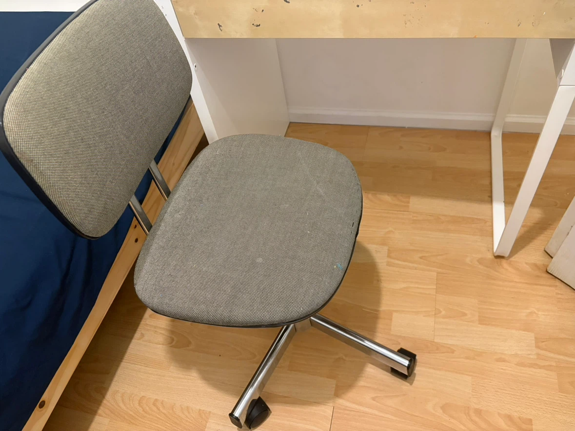 A set of White Desk with Single Drawer and chair - photo 4
