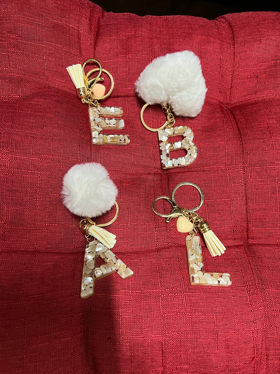 Resin Initial Keychains - New