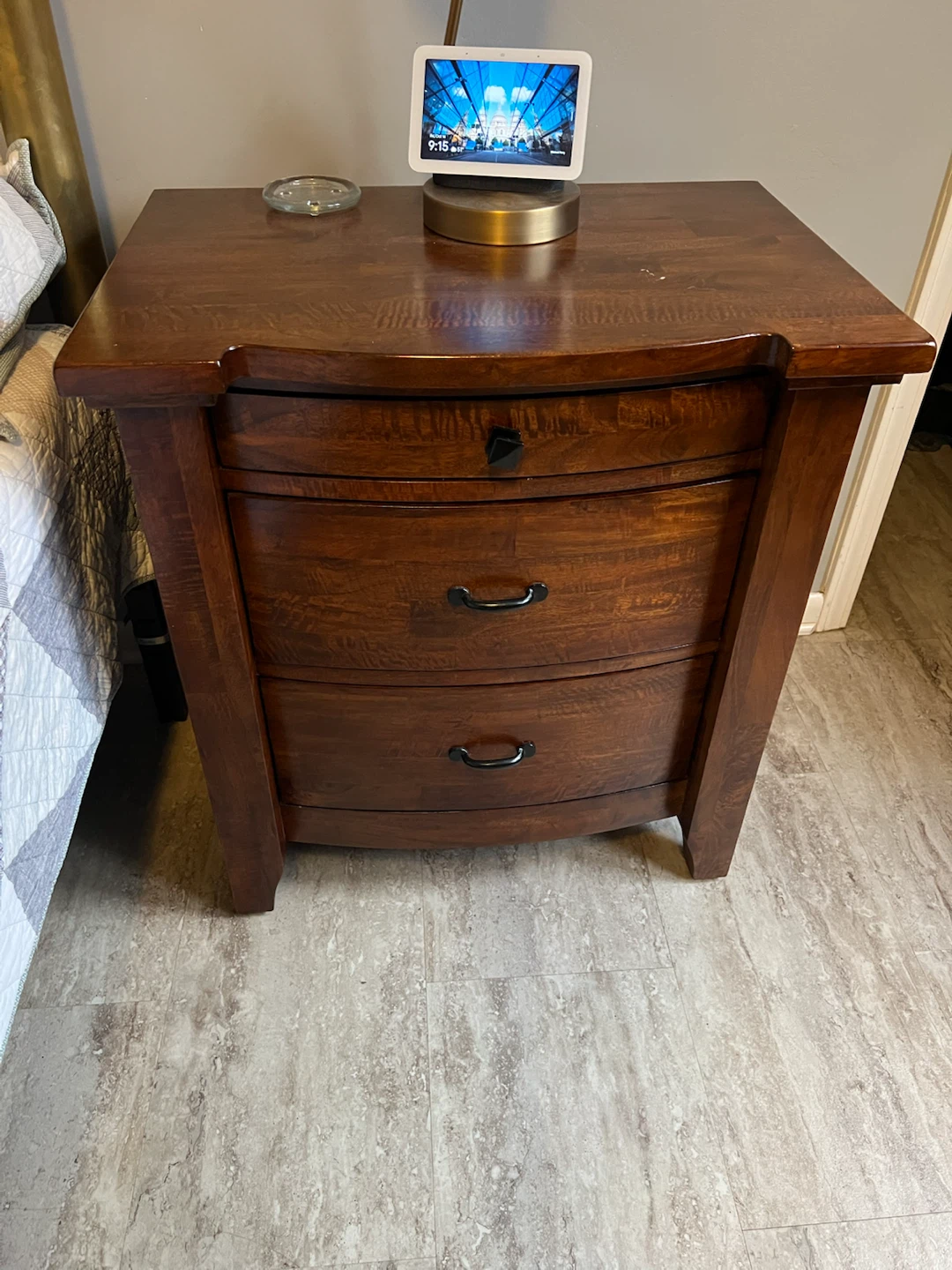 Solid Wood Bedroom Dresser with Mirror and Nightstand - photo 2