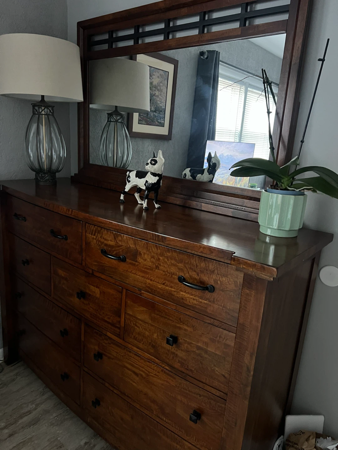 Solid Wood Bedroom Dresser with Mirror and Nightstand - photo 3