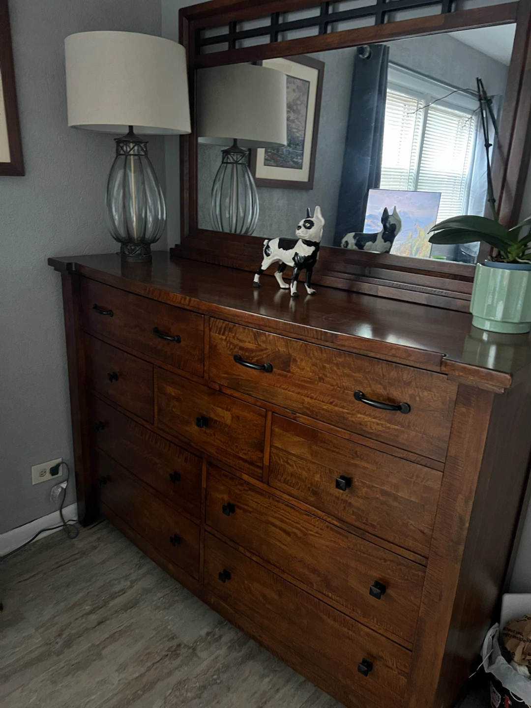 Solid Wood Bedroom Dresser with Mirror and Nightstand - photo 4