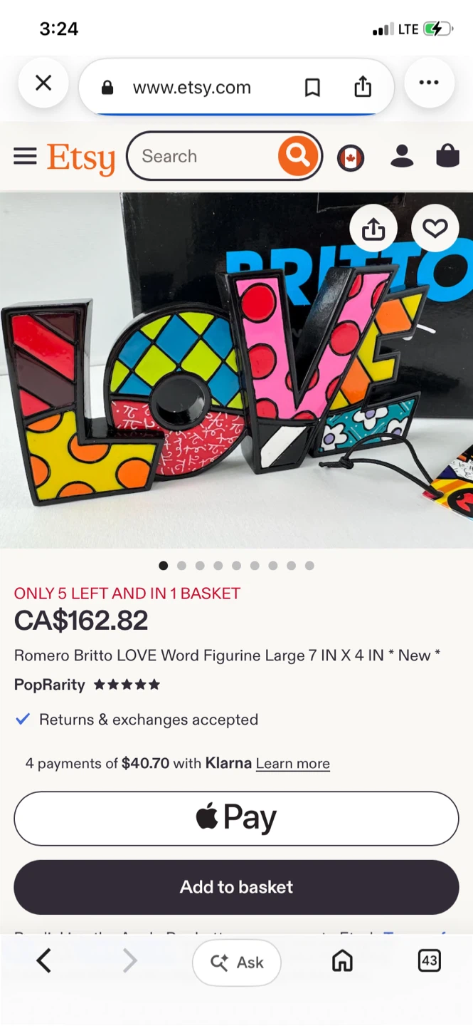 Romero Britto LOVE Word Figurine - photo 4