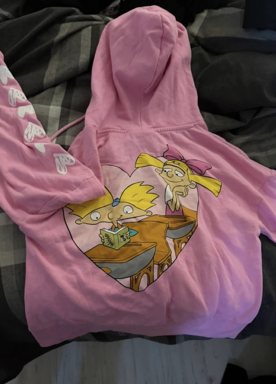 Hey Arnold Nickelodeon Pink Zip-Up Hoodie