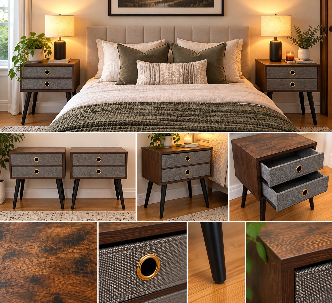 Set of Two Mid-Century Modern Nightstands - photo 2