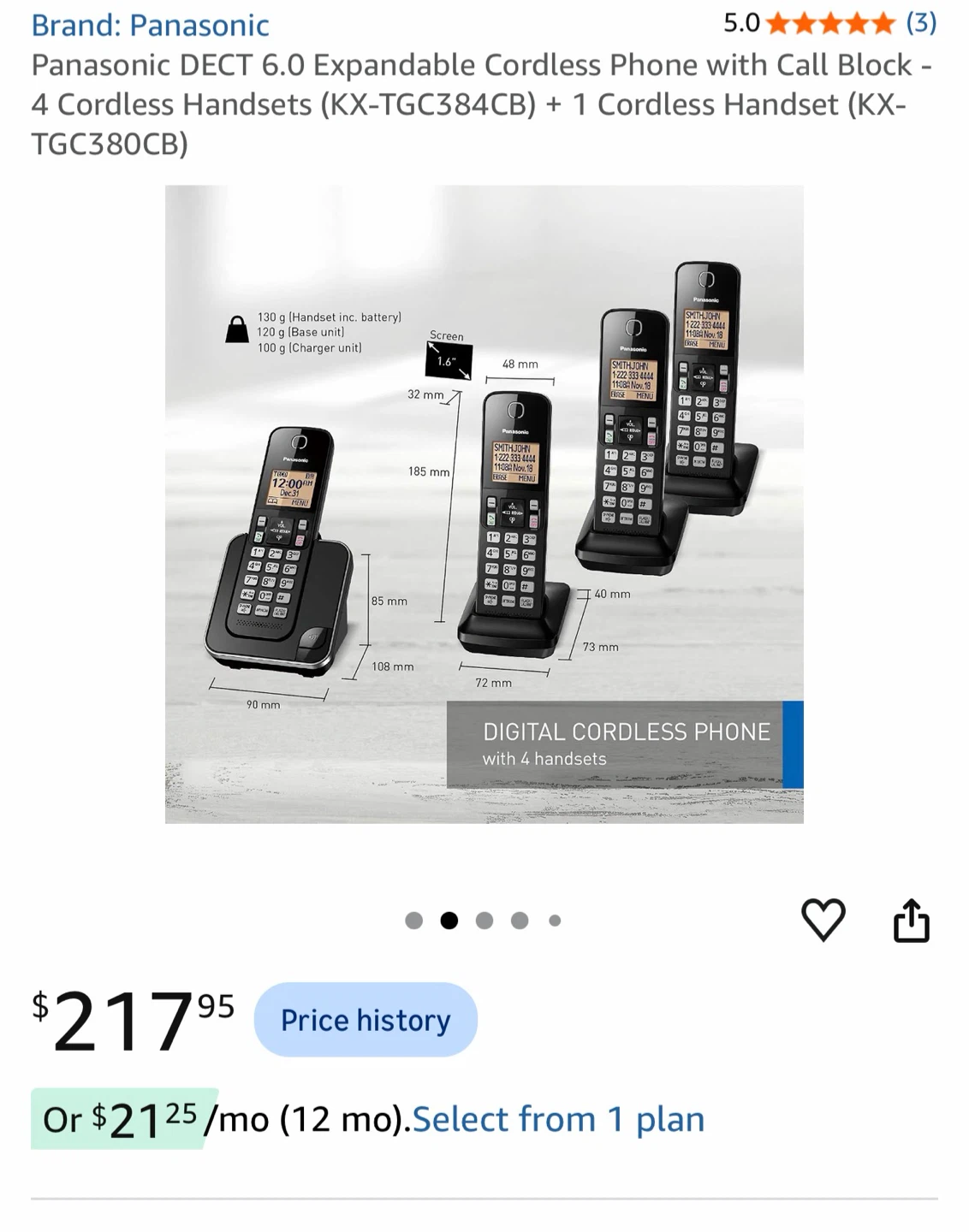 Panasonic DECT 6.0 Cordless Phone System (4 Handsets) - photo 2