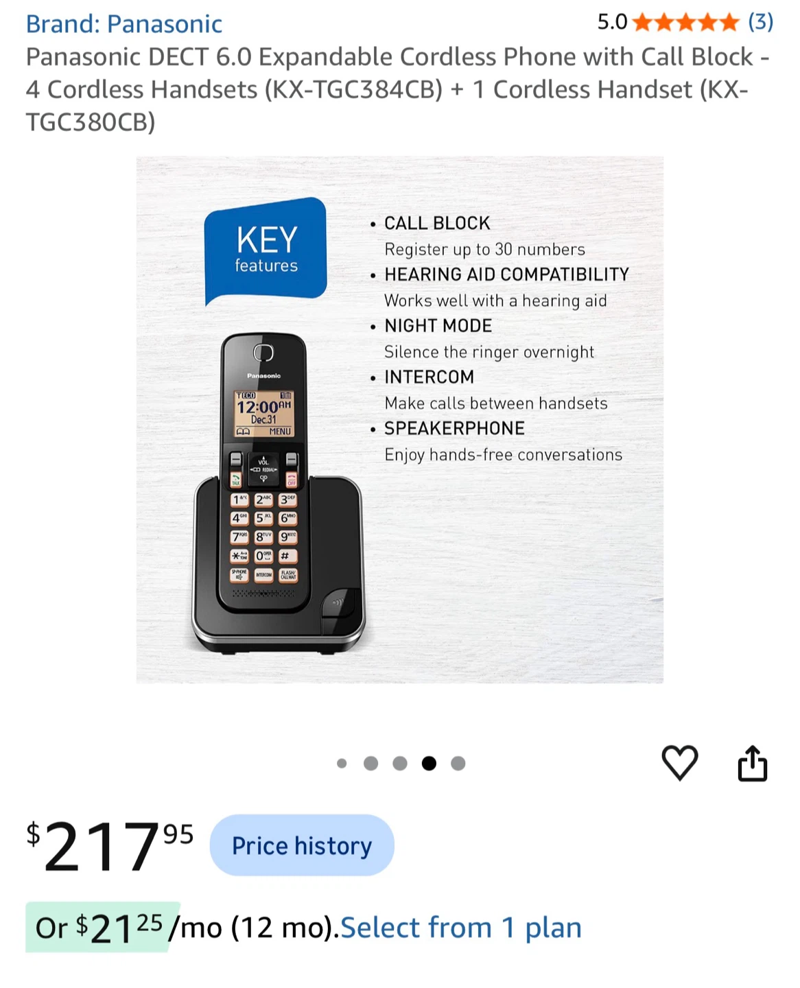 Panasonic DECT 6.0 Cordless Phone System (4 Handsets) - photo 3