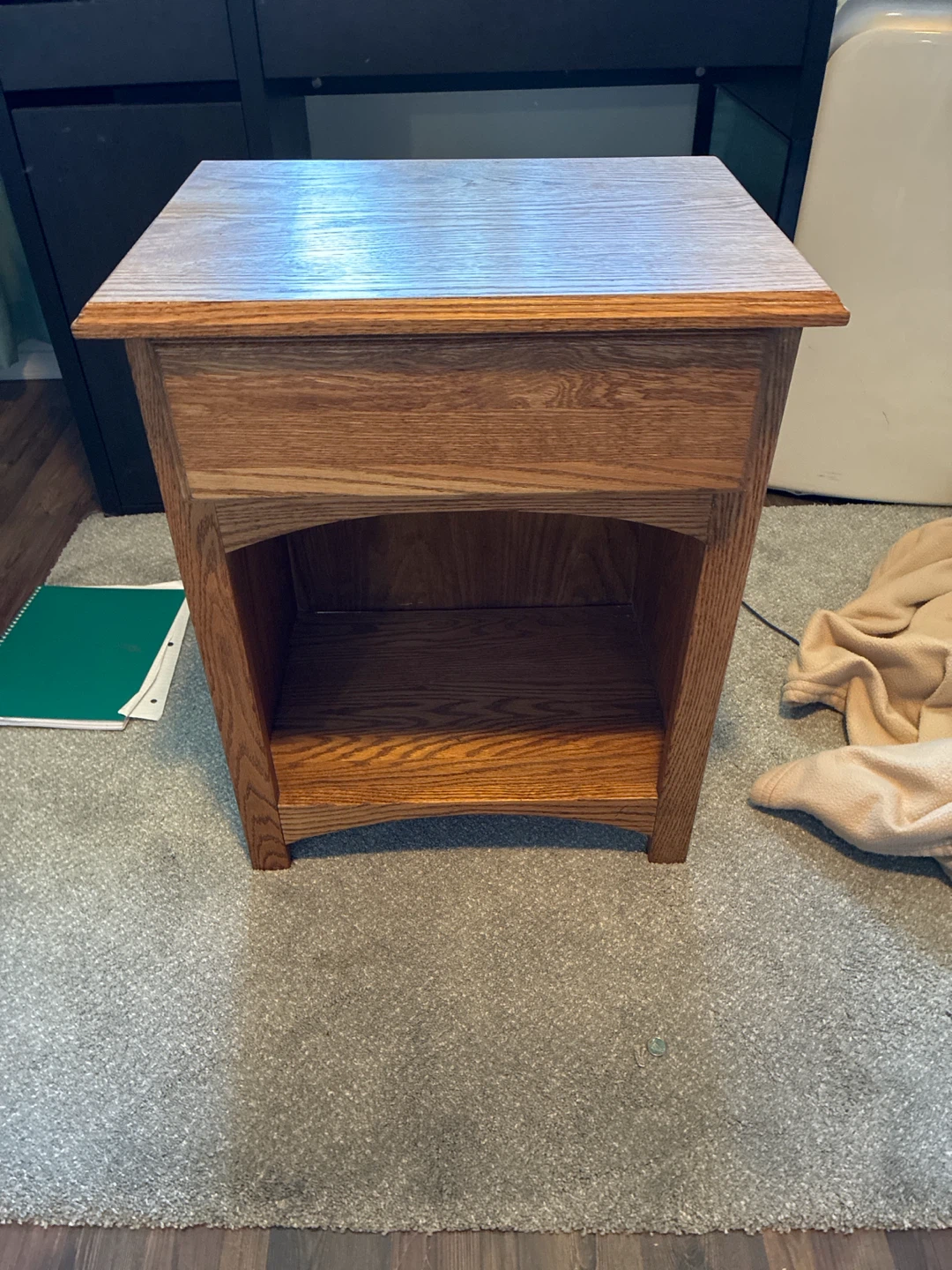 Wooden Nightstand with One Drawer