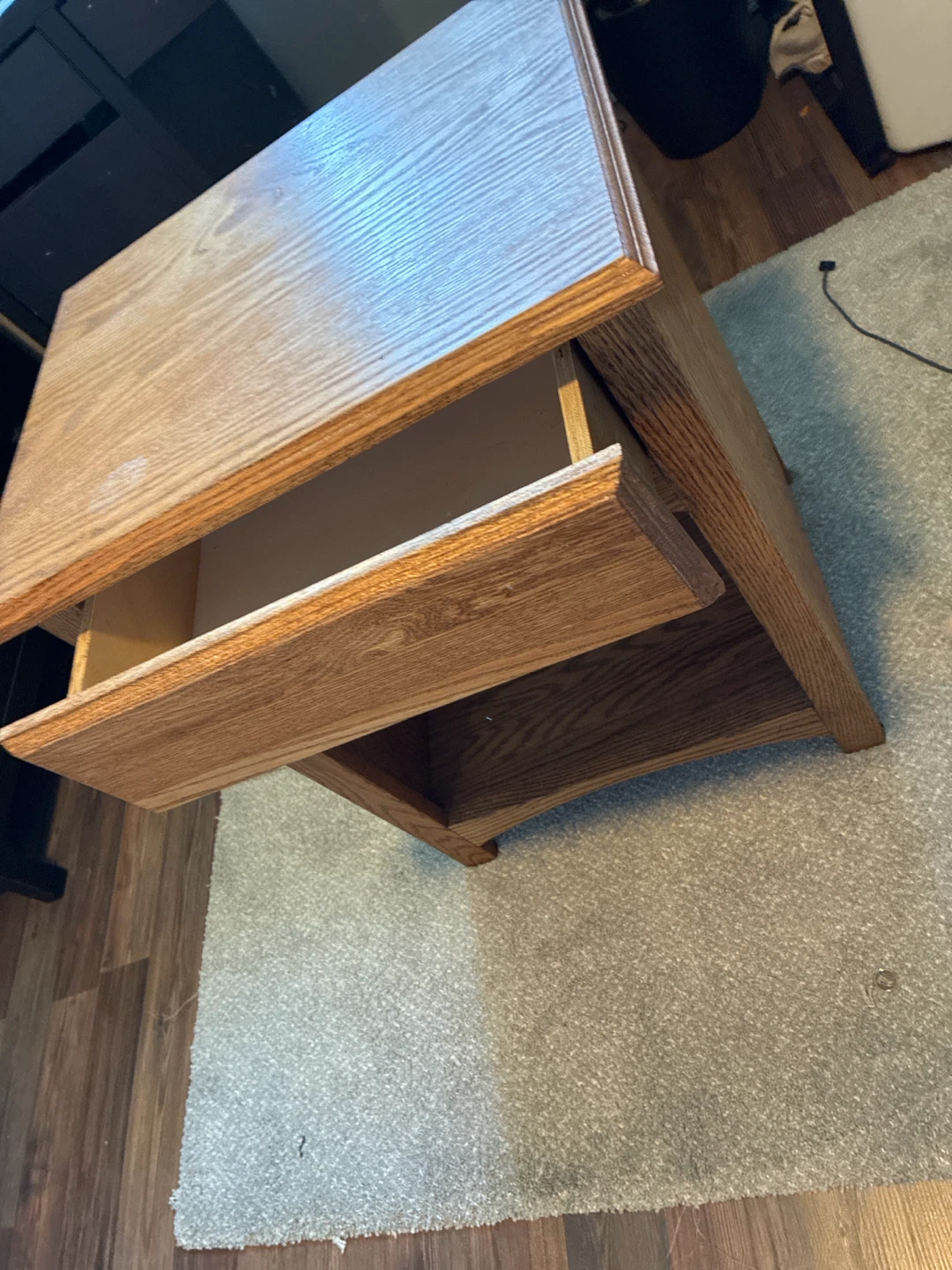 Wooden Nightstand with One Drawer - photo 3