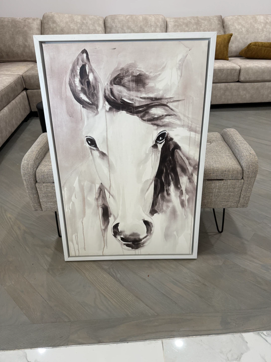 Framed Abstract Horse Canvas Art