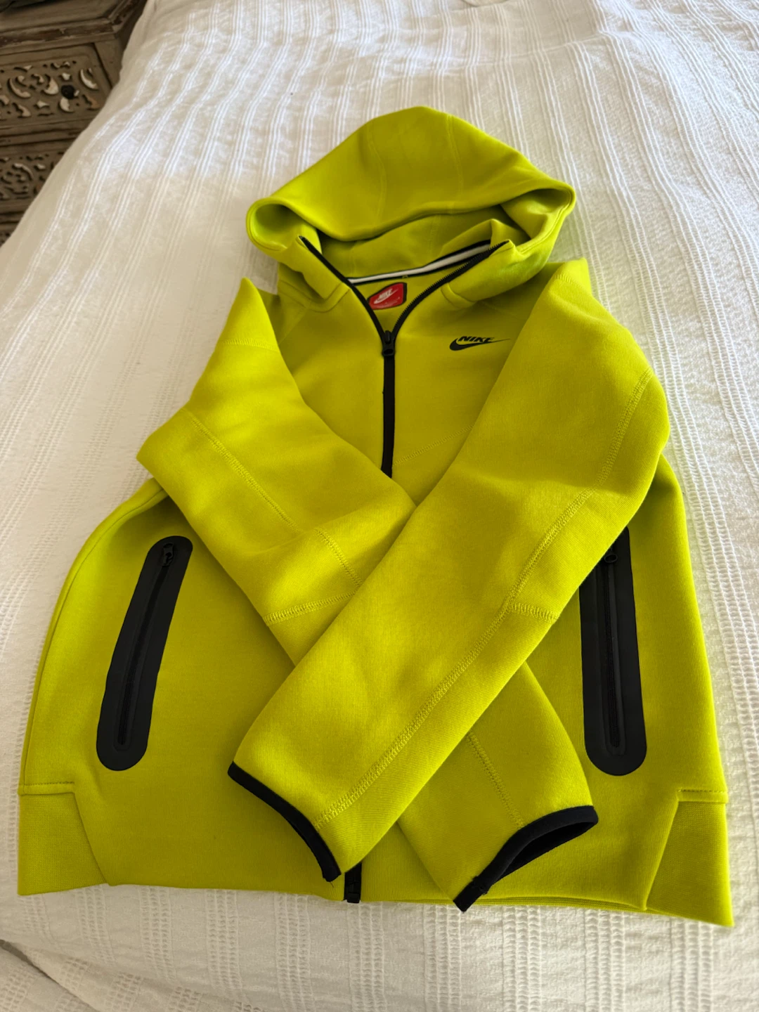 Nike Tech Fleece Hoodie Lime Green (kids) - photo 2