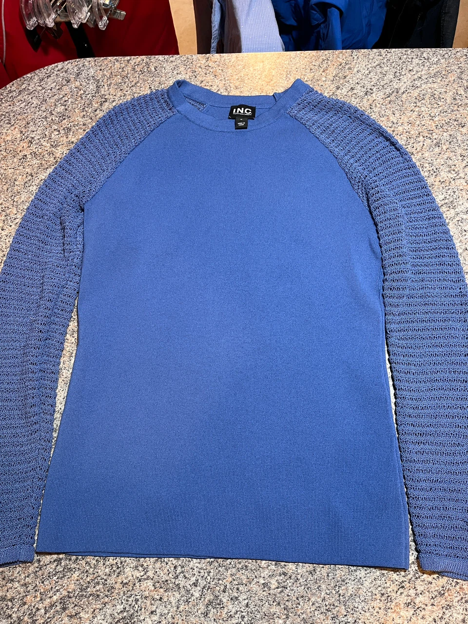 I.N.C. International Concepts Blue Long Sleeve Top