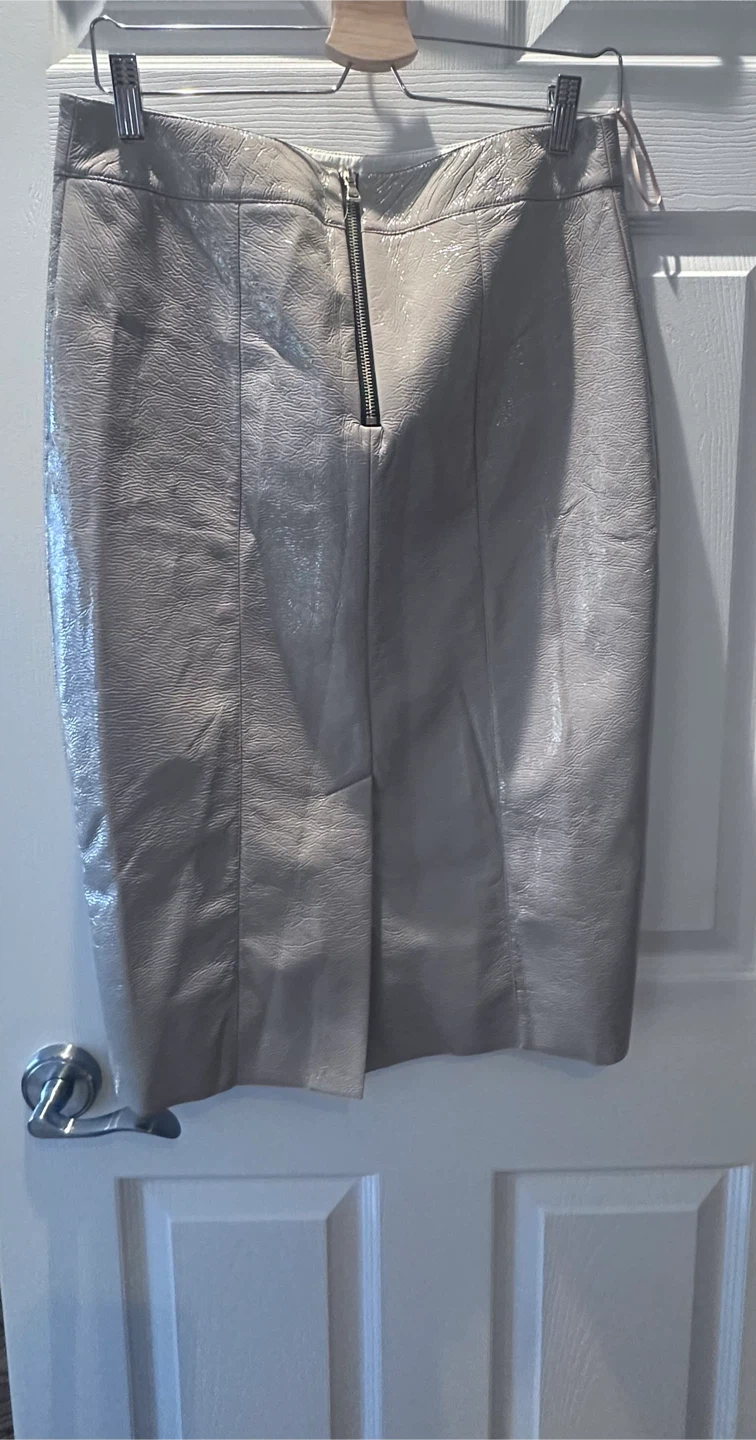 River Island Grey Patent Midi Skirt UK 12 - photo 2