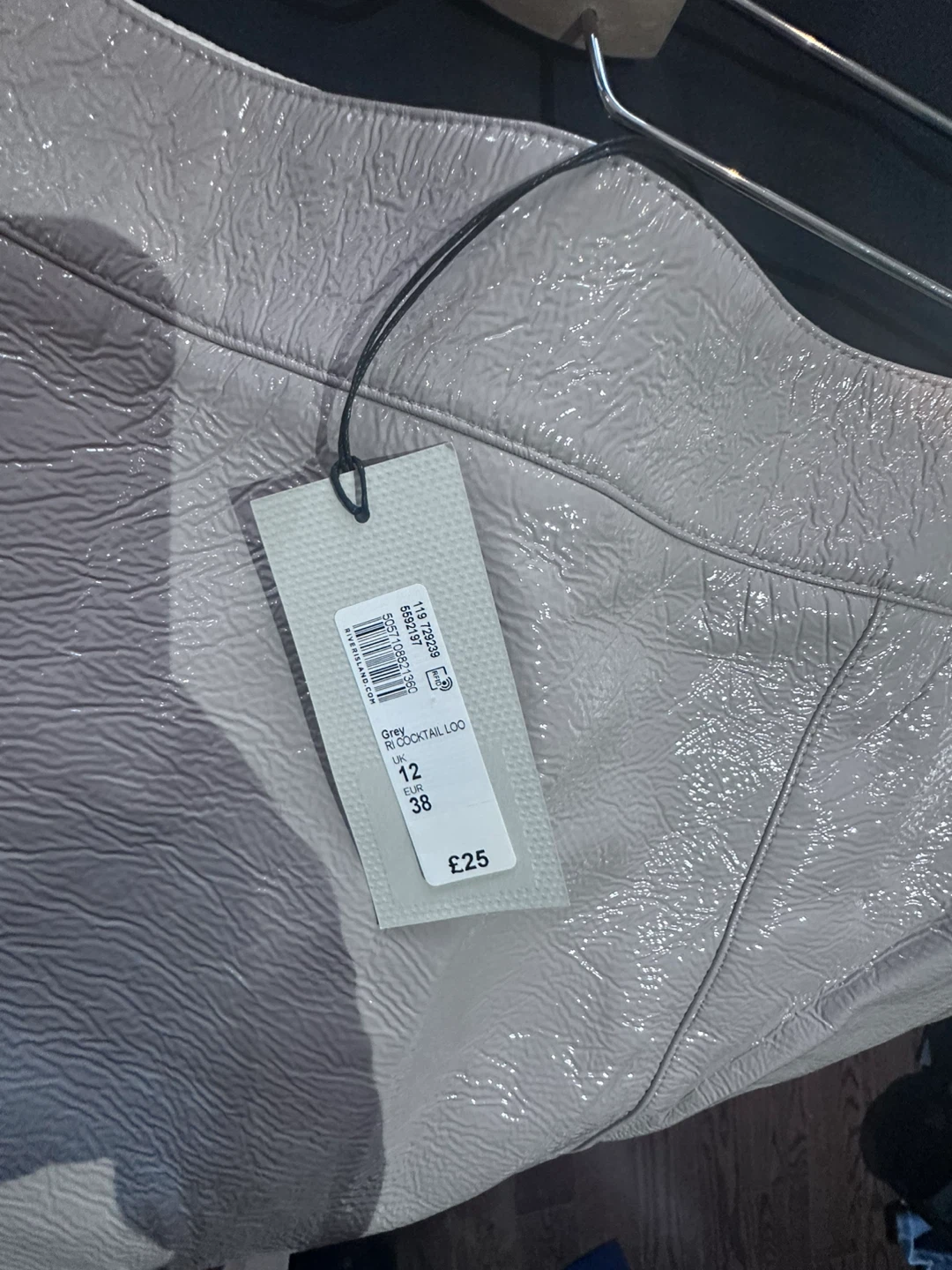 River Island Grey Patent Midi Skirt UK 12 - photo 3