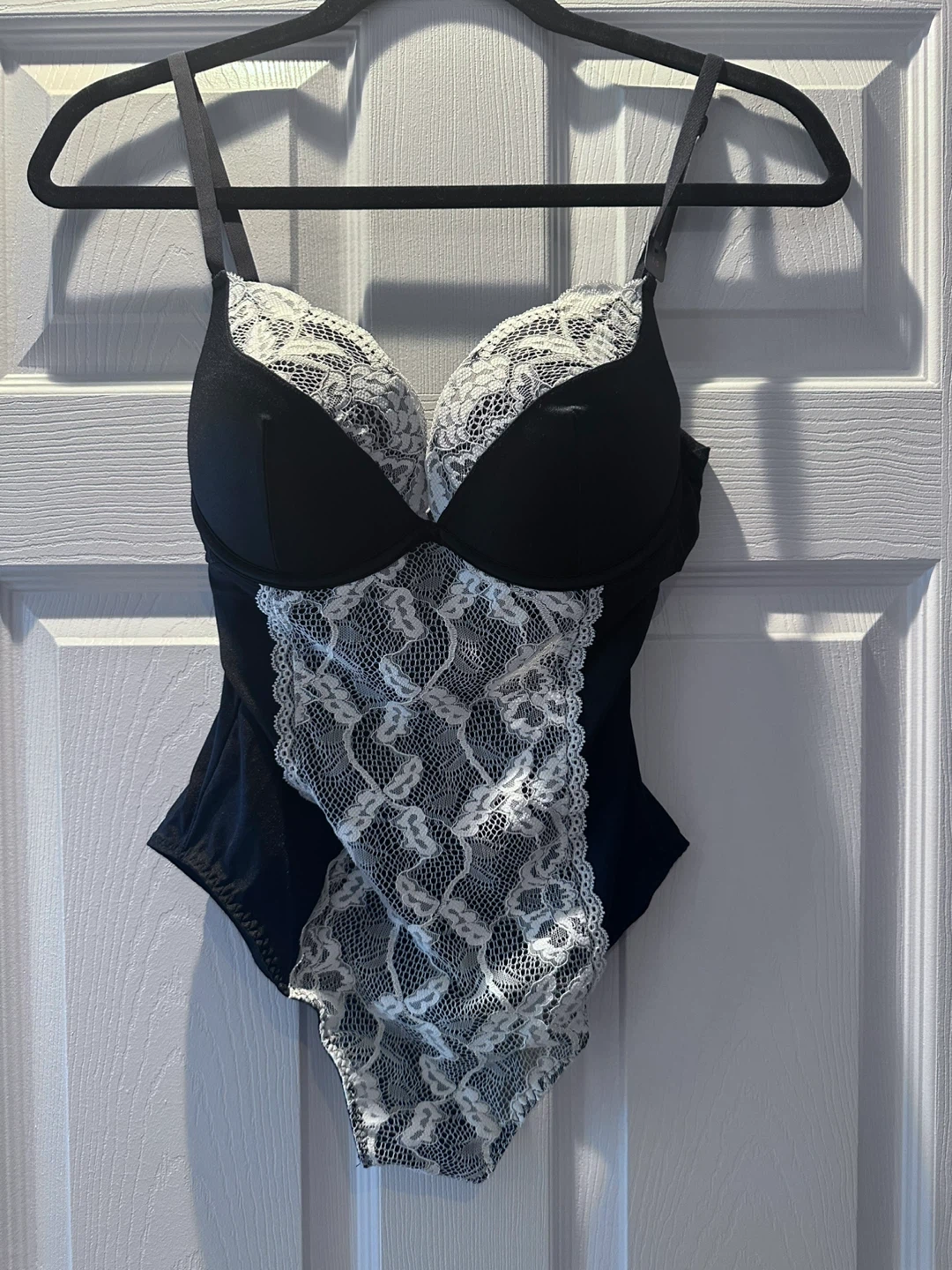 La Senza Black and White Lace Bodysuit